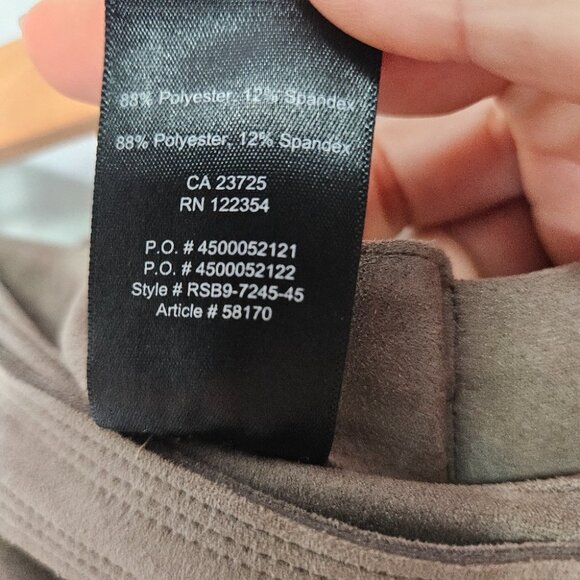 Aritzia Babaton Cecily Faux Suede  A-Line Midi Skirt Sz 4 Taupe Self-tie belt - Picture 13 of 13